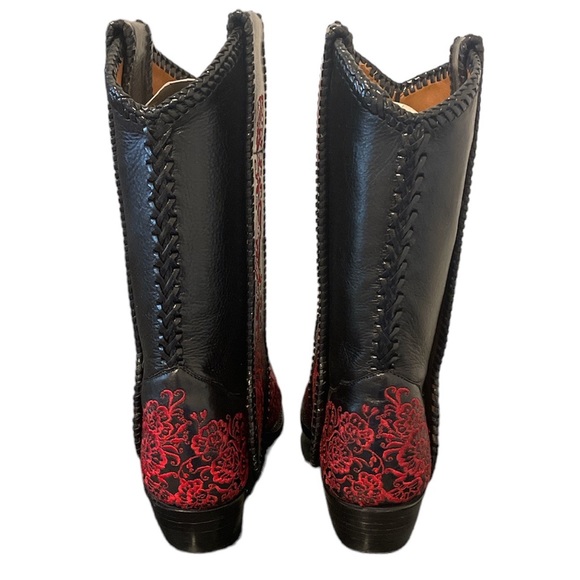 NWOB - Black Embroidered Cowboy Boots - woman’s size 8 - Picture 6 of 7